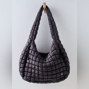 Free People Dark Quilted Hobo Bag
